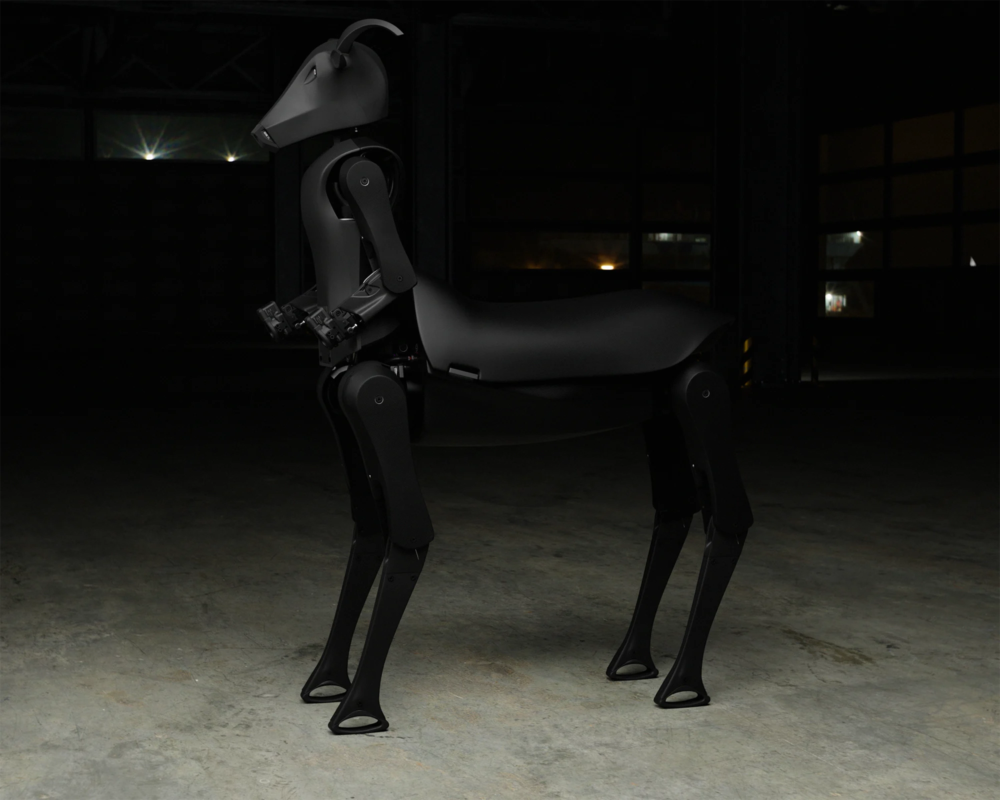 side view of the threehalves robot, highlighting the centaur form factor
